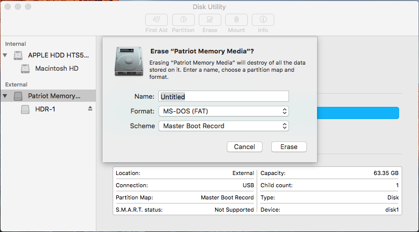 formatting usb stick on mac