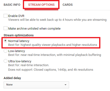 YouTube Live Latency Settings Guide | Datavideo | Professional end-to